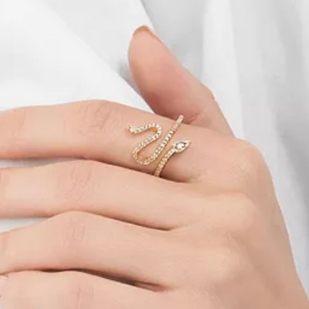 ADORNIA
14K Gold Plated Crystal Snake Ring